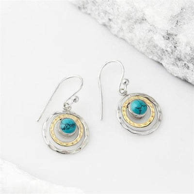 Pendientes bohemios de turquesa Saturno