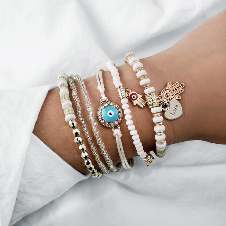 Paquete de pulseras de Hamsa