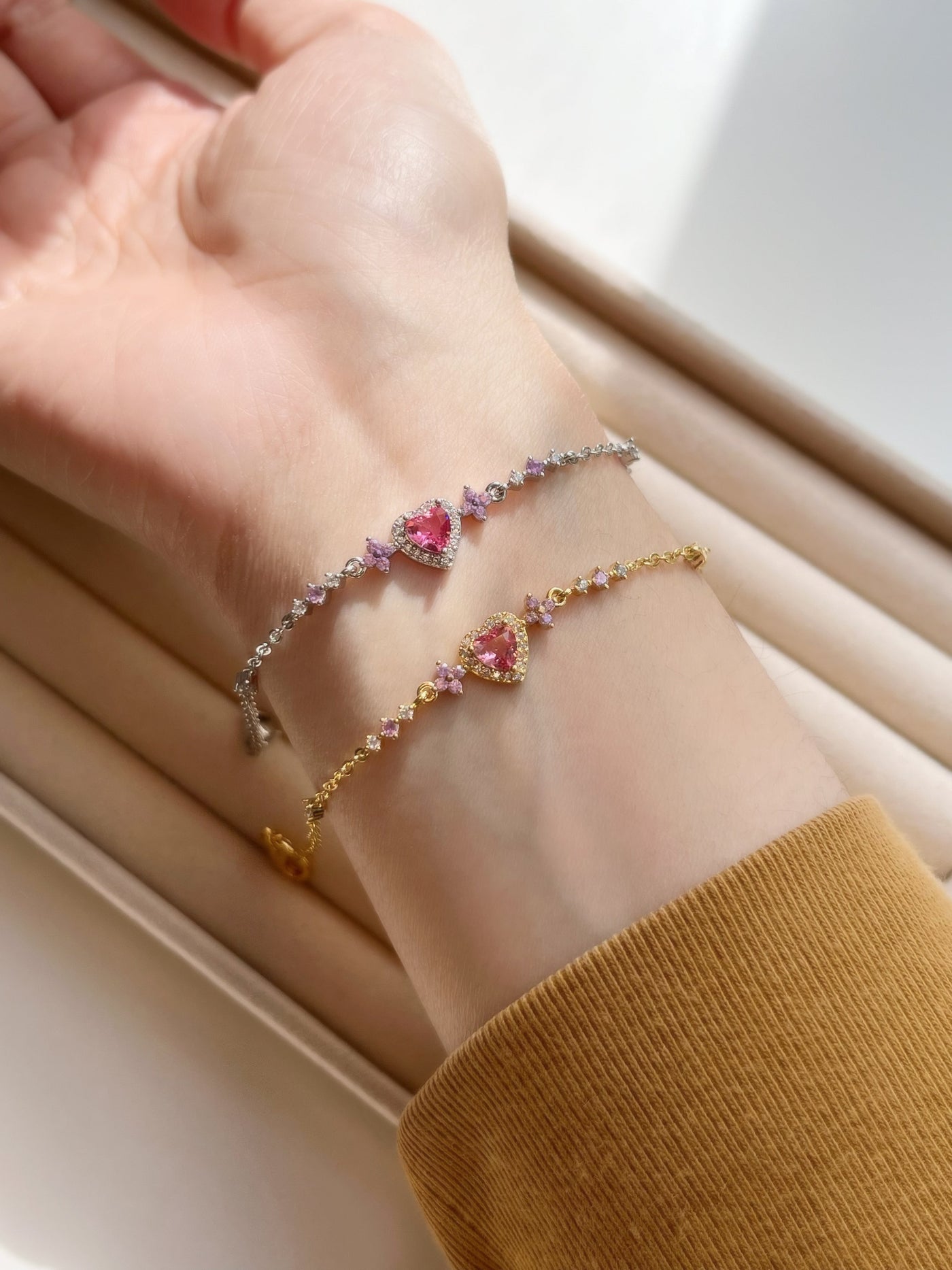 Pulsera de corazón con circonitas