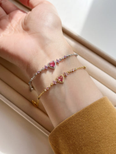 Pulsera de corazón con circonitas