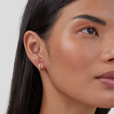 Pendientes de garra con cristal