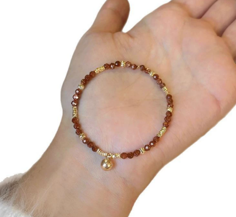 Pulsera de cuentas de granate rojo