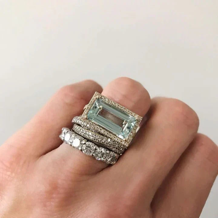 Anillo vintage de plata y turquesa