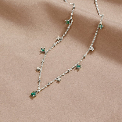 Collar de plata con cristales Emily