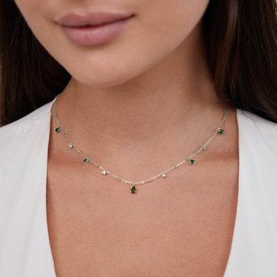 Collar de plata con cristales Emily