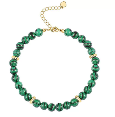 Pulsera de cuentas verde esmeralda