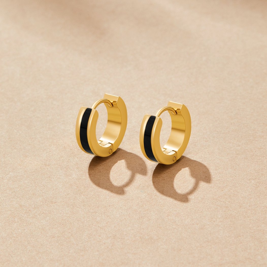 Pendientes de aro negros Leigh