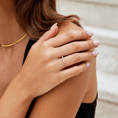 Anillo "Wrap Me" con perlas y cristales